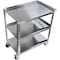Amgood Utility Cart, Stainless Steel, 3 Shelves, 33" L, 21" W, 33" H AMG-CART-2133-KD-418 - alternate 2